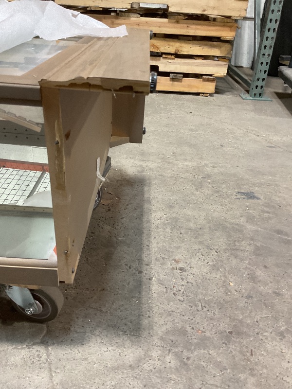 Photo 1 of ***MINOR DAMAGE/SIDE OF BASE BROKE OFF/ LOOK AT PHOTOS FOR DETAILS ***Howard Miller Hoffmann Curio Cabinet II - Grey Finish Adjustable Glass Shelves with Interior Lightning Best for Collectibles, Decorative Items, Living Room Office and Home Decor Floor M