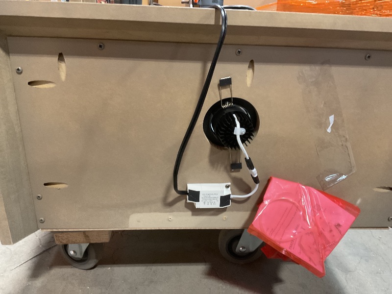 Photo 1 of ***MINOR DAMAGE/SIDE OF BASE BROKE OFF/ LOOK AT PHOTOS FOR DETAILS ***Howard Miller Hoffmann Curio Cabinet II - Grey Finish Adjustable Glass Shelves with Interior Lightning Best for Collectibles, Decorative Items, Living Room Office and Home Decor Floor M