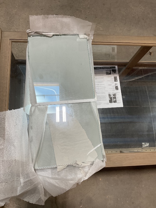 Photo 1 of ***MINOR DAMAGE/SIDE OF BASE BROKE OFF/ LOOK AT PHOTOS FOR DETAILS ***Howard Miller Hoffmann Curio Cabinet II - Grey Finish Adjustable Glass Shelves with Interior Lightning Best for Collectibles, Decorative Items, Living Room Office and Home Decor Floor M