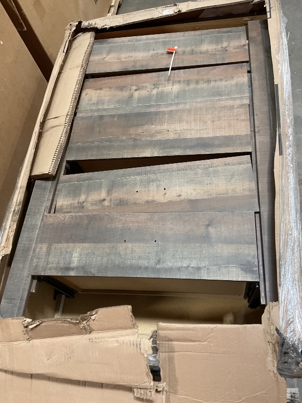 Photo 1 of ***MAJOR DAMAGE***Signature Design by Ashley Trinell Rustic 5 Drawer Chest of Drawers with Nailhead Trim, Warm Brown