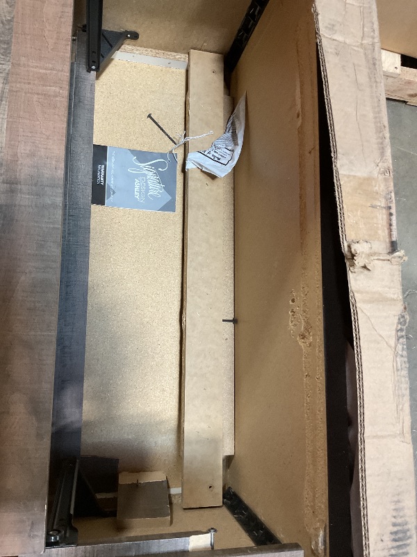 Photo 1 of ***MAJOR DAMAGE***Signature Design by Ashley Trinell Rustic 5 Drawer Chest of Drawers with Nailhead Trim, Warm Brown