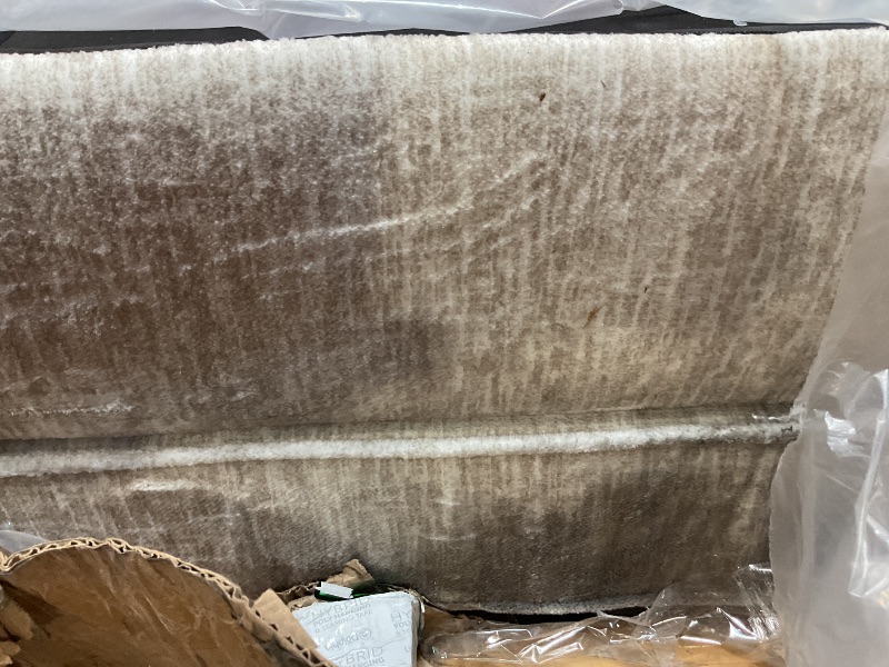 Photo 1 of ***MINOR DAMAGE, DIRTY FROM TRANSPORT ***Signature Design by Ashley Rawcliffe Contemporary Square Oversized Accent Ottoman with Foam Cushion and Chenille Microfiber Fabric, 55" by 55", Beige