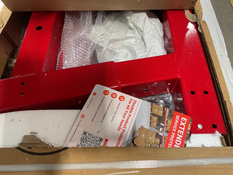 Photo 1 of ***STOCK PHOTO ONLY***GarveeTech 2 T Engine Hoist, Folding Cherry Picker Engine Hoist with Lever and 6 Casters, Heavy Duty Hydraulic Shop Crane, Engine Crane Lifter for Workshops Garage Warehouse, Red, with Lever