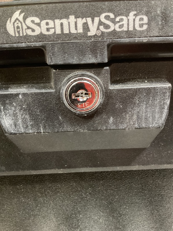 Photo 1 of *key broken inside lock*SentrySafe Black Fireproof Document Box with Key Lock, Safe Secures Files and Documents for Home or Office, 0.61 Cubic Feet, 13.6 x 15.3 x 12.1 inches, 1170