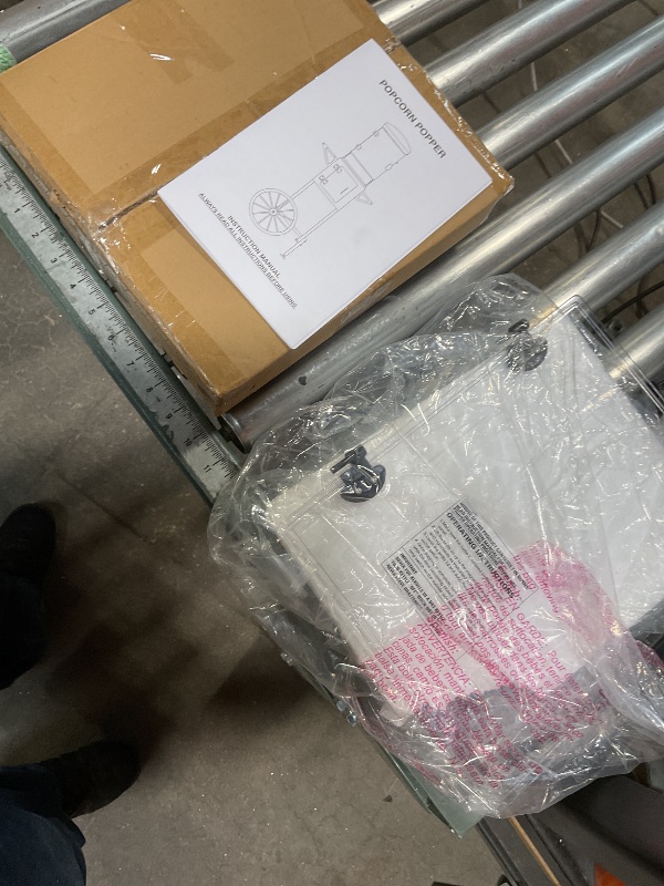 Photo 1 of **MISSING PARTS**Trygoal Popcorn Machine with Cart, 10 Oz Kettle, Mobile Popcorn Maker for 64 Cups per Batch, Nostalgia Professional Cart with Simple One-Touch & 3 Spoons, Movie Night Supplies for Home, Red