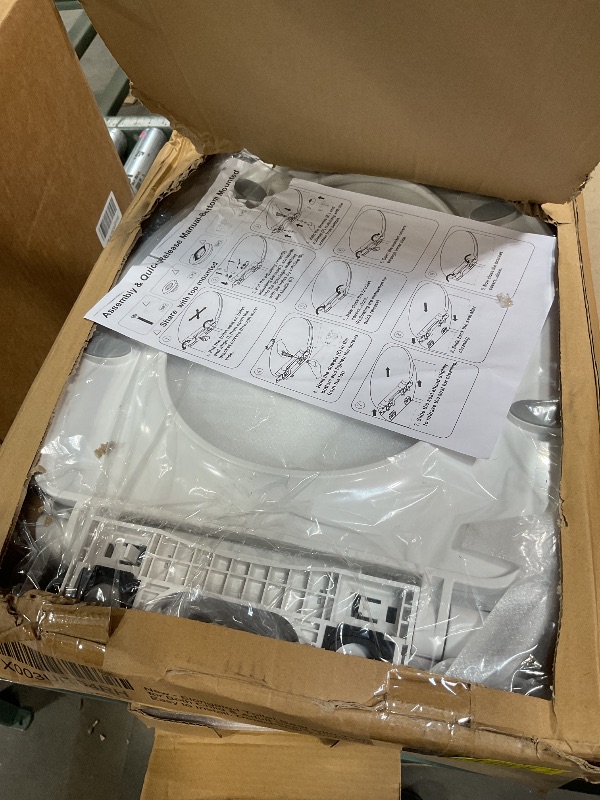 Photo 1 of 1M Family Toilet Seat, Patented Slow Close & Quick Releasing Technology, Anti-Wiggling, Easy to Install and Clean, Standard Elongated with Toddler Seat Built In (1 Piece)