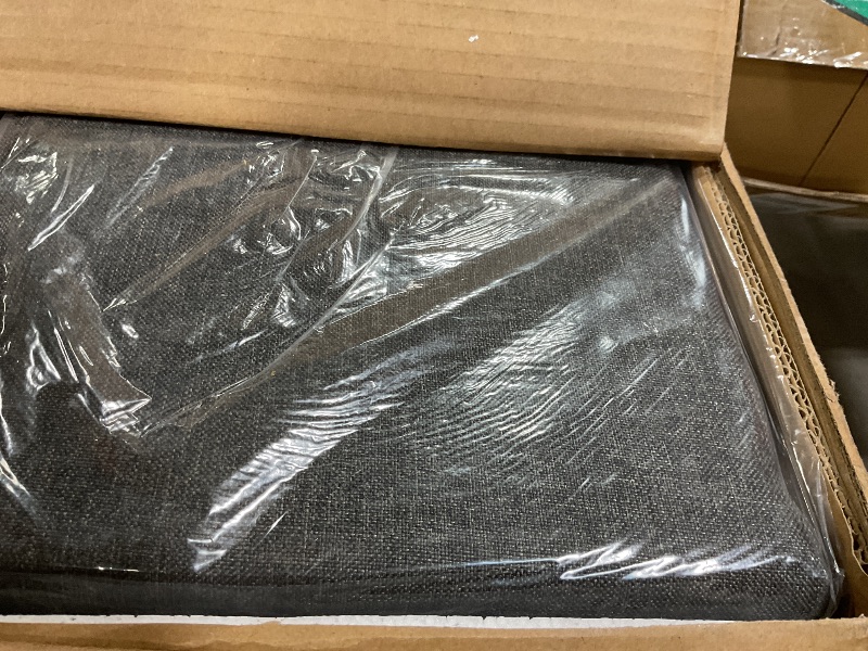 Photo 1 of ***BOX A ONLY, PARTIAL SET ***IDEALHOUSE Queen Size Canopy Bed Frame with Nailhead Decoration Headboard?Upholstered Bed Frame with Poles 4 Corner Bed Bracket,Solid Wood Slats Support,No Box Spring Needed,Noise Free,Gray