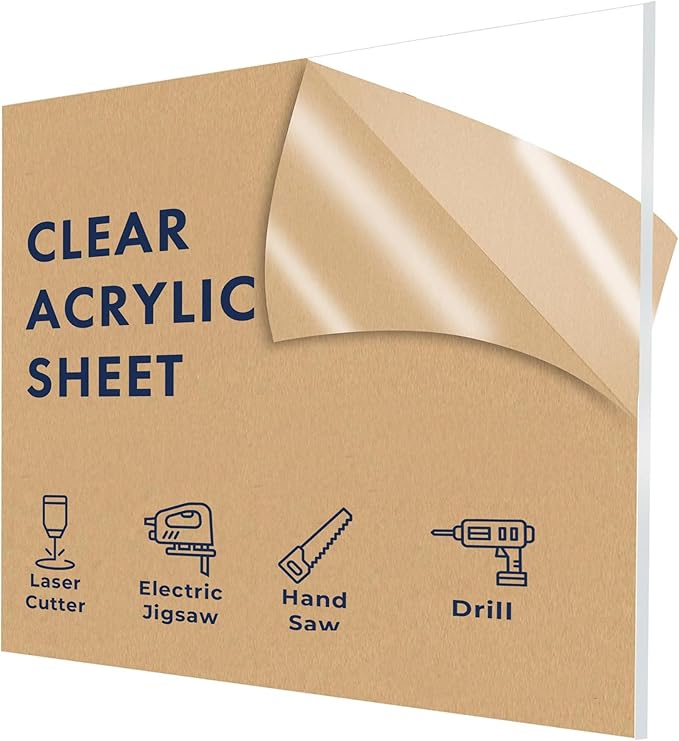 Photo 1 of ***MAJOR CHIP***Falken Design Clear Acrylic Sheets - 18" x 60" - 1/8" Thick Plexiglass Sheets for DIY Projects, Picture Frames, and Sign Displays - Versatile, Durable & Shatterproof Plastic Sheet