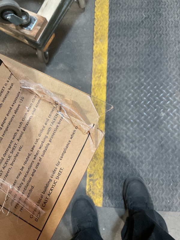 Photo 1 of ***MAJOR CHIP***Falken Design Clear Acrylic Sheets - 18" x 60" - 1/8" Thick Plexiglass Sheets for DIY Projects, Picture Frames, and Sign Displays - Versatile, Durable & Shatterproof Plastic Sheet