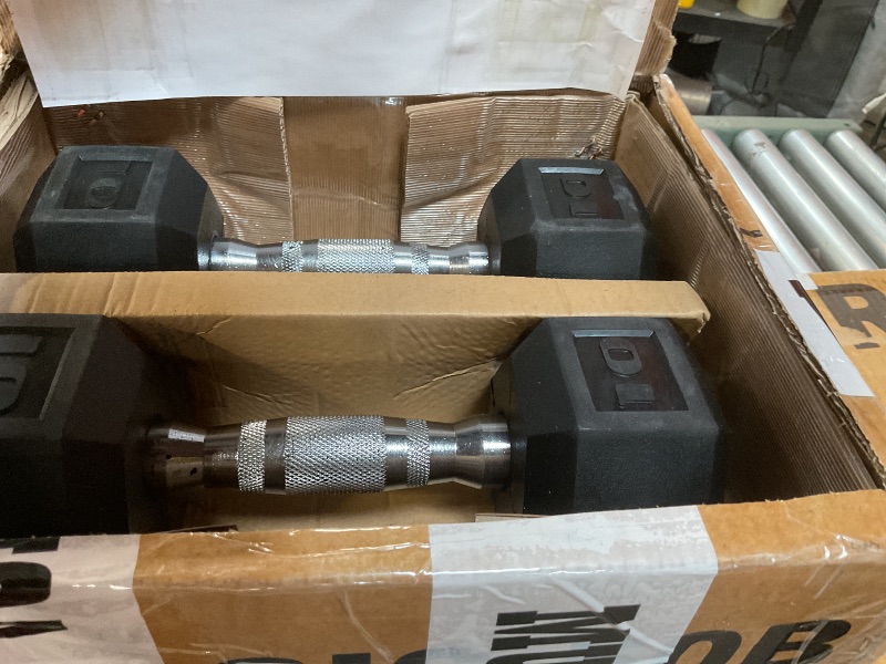 Photo 1 of ***PARTIAL SET, MISSING BOX C***CAP Barbell 210 LB Rubber Coated Hex Dumbbell Hand Weight Set with Vertical Black Rack | Chrome Handles