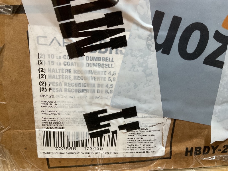 Photo 1 of ***PARTIAL SET, MISSING BOX C***CAP Barbell 210 LB Rubber Coated Hex Dumbbell Hand Weight Set with Vertical Black Rack | Chrome Handles