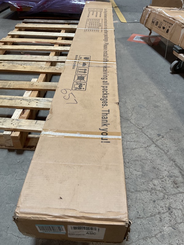 Photo 1 of ***DOOR ONLY, MISSING HARDWARE ***SmartStandard 36in x 96in Double MDF Sliding Barn Doors with 6.6FT Bypass Barn Door Hardware Kit, Save Space, Waterproof, Easy Install, Fit 60in-64in Openning, White