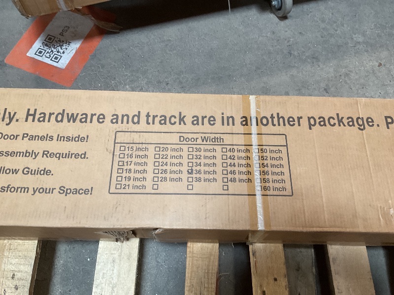 Photo 1 of ***DOOR ONLY, MISSING HARDWARE ***SmartStandard 36in x 96in Double MDF Sliding Barn Doors with 6.6FT Bypass Barn Door Hardware Kit, Save Space, Waterproof, Easy Install, Fit 60in-64in Openning, White