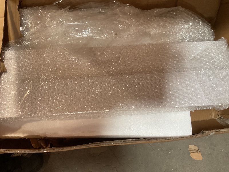 Photo 1 of ***DOOR ONLY, MISSING HARDWARE ***SmartStandard 24in x 84in Double Glass Sliding Barn Door with 5FT Bypass Sliding Barn Door Hardware Kit, 5-Panel Frosted Glass,Waterproof, Save Space, Easy Install, Fit 36"-40" Openning, White