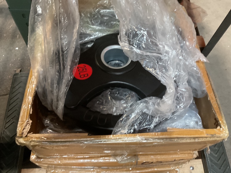 Photo 1 of ***PARTIAL SET, 200lbs ONLY***Fitvids 2 Inch Olympic Barbell Weight Plates Set, 255 LB(2.5-45 LB) Barbell Weight Set for Home Gym Strength Training, Rubber Coate Design