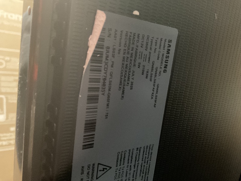 Photo 1 of *** CAN’T ACCESS MENU ***Samsung 65-Inch Class The Frame LS03F 4K QLED Smart TV (2025 Model) Slim Fit Wall Mount, Modern Frame Design, NQ4 AI Gen2 Processor, Art Mode, Artful Picture Quality, Samsung Vision AI, Alexa Built-in