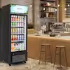 Photo 1 of 10 cu. ft. Commercial Upright Display Refrigerator Glass Door Beverage Cooler in Black, ETL Certified