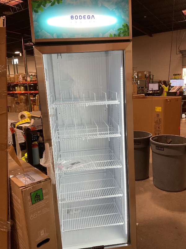 Photo 1 of 10 cu. ft. Commercial Upright Display Refrigerator Glass Door Beverage Cooler in Black, ETL Certified