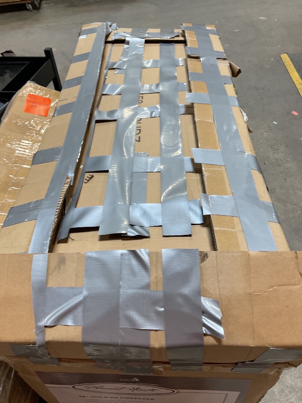 Photo 1 of ***USED, SOME DAMAGE ***Comfort Glow Dual Fuel Ventless Gas Fireplace with Mantle The Halifax, Adjustable Thermostat, Natural Gas or Liquid Propane, 26,000 BTU, Heats 900 sq ft - Pewter Oak Finish Gas Fireplace