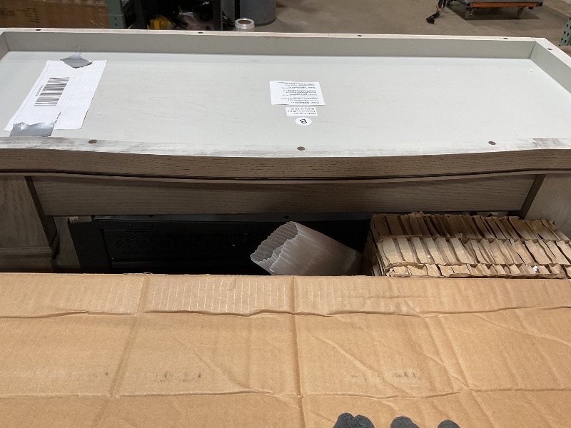 Photo 1 of ***USED, SOME DAMAGE ***Comfort Glow Dual Fuel Ventless Gas Fireplace with Mantle The Halifax, Adjustable Thermostat, Natural Gas or Liquid Propane, 26,000 BTU, Heats 900 sq ft - Pewter Oak Finish Gas Fireplace