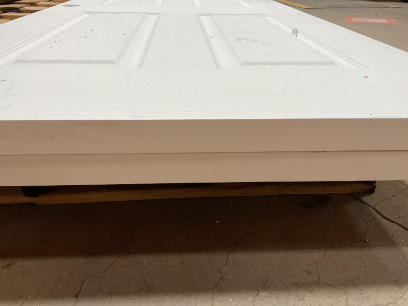 Photo 1 of ***MINOR SCUFFS, DAMAGE ***BARNSMITH 60x80 in 6-Panel Bypass Sliding Closet Door, White Primed Door Slab with Bypass Closet Track Hardware Kits, Paintable and Lightweight