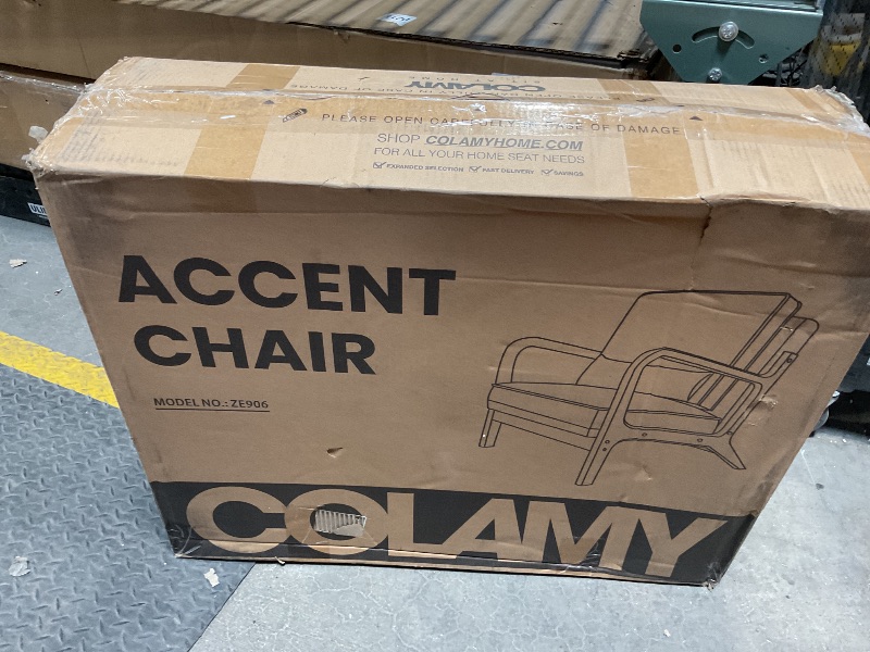 View 2 of ***ONLY ONE PIECE ***COLAMY Mid Century Modern Accent Chair Set of 2 with Lumbar Pillow, Relaxing Armchair with Solid Wood Frame & Soft Cushion, Reading Leisure Chair for Living Room,?Grey?