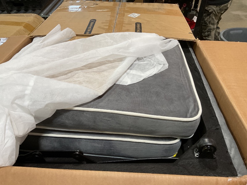 Photo 1 of ***BOX 2 ONLY***Marsail 3-in-1 Convertible Futon Sofa Bed with USB Charging Port & Adjustable Backrest, Velvet Loveseat with Side Pockets, Pull Out Sleeper Couch Suitable for Small Spaces, Grey