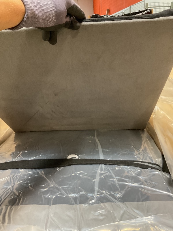 Photo 1 of *** NOT IN A BOX *** Casa Andrea Milano Modern 3 Piece Microfiber and Faux Leather L Shaped Sectional Sofa with Reversible Chaise & Ottoman, Large Living Room Furniture, Grey