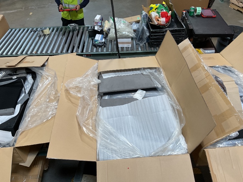 Photo 1 of *** NOT IN A BOX *** Casa Andrea Milano Modern 3 Piece Microfiber and Faux Leather L Shaped Sectional Sofa with Reversible Chaise & Ottoman, Large Living Room Furniture, Grey