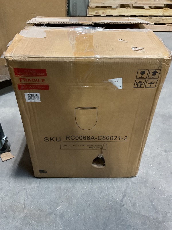 Photo 1 of ***MINOR DAMAGE ***Kante 21.7" H Weathered Concrete Tall Planter, Large Outdoor Indoor Decorative Pot with Drainage Hole and Rubber Plug, Modern Round Style for Home and Garden