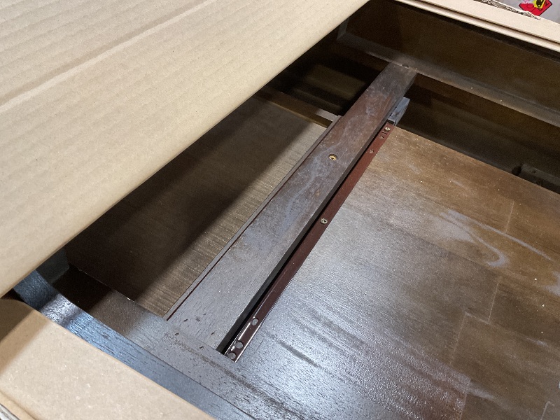 Photo 1 of **parts only**SIMPLIHOME Harper Small Desk - 48 Inch Wide Solid Hardwood Writing Desk in Walnut Brown, Mid-Century Modern Home Office Computer Table for Study with 2 Drawers and Flip-Down Keyboard Tray