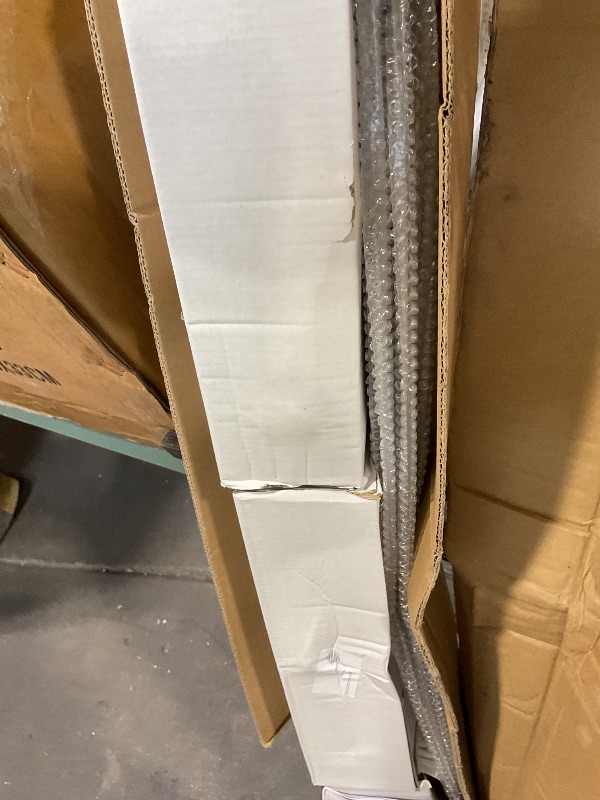 Photo 1 of **BEND DAMAGE**EaseLife 8 FT Bypass Double Sliding Barn Door Hardware Kit,Single Track,Heavy Duty,Slide Smoothly Quietly,Easy Install (8FT Track Kit for Double 53" Wide Door)