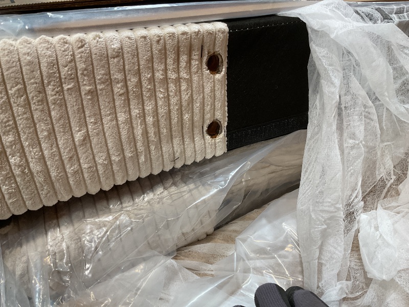 Photo 1 of **SELLING FOR PARTS AS PARTIAL SET. ONE BOX OF TWO**Furmax Sectional Couches for Living Room, U-Shaped Sofa Couch with Linen Fabric, 4 Seat Sofa Set with Double Chaise for Apartment (Corduroy, Beige)