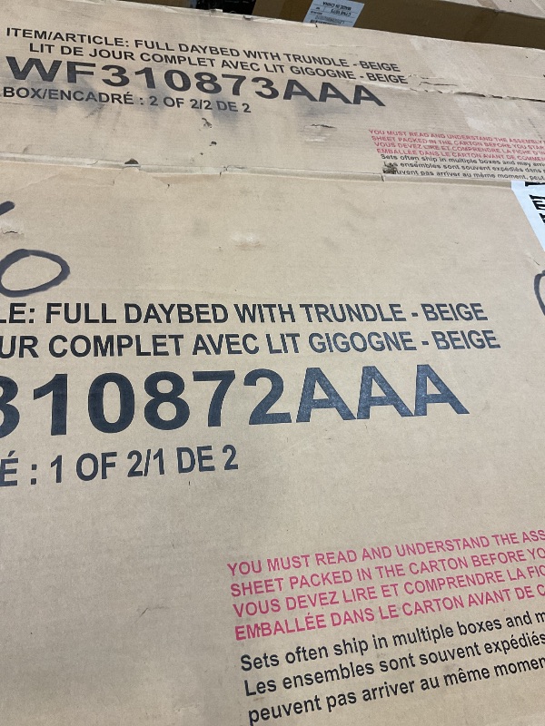 Photo 1 of **2 BOXES**ACQCA Full Size Upholstered Tufted Daybed with Two Drawers,Linen Sofa Bed for Small Space,Bedroom,Livingroom,Guest Room, No Spring Box Need,Beige
