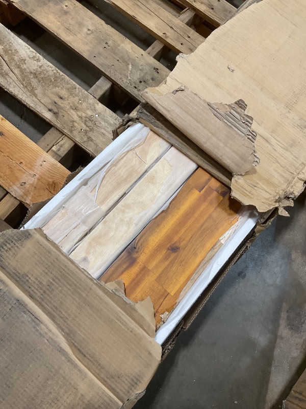 Photo 1 of **CHIP DAMAGE ON BIG PIECE**Bme Dinkee Wooden Queen Bed Frame, 15 Inch Height, Elegant Minimalist Modern Design with Japanese Joinery, Durable Wood Slats for Reliable Support, No Box Spring Required, Caramel