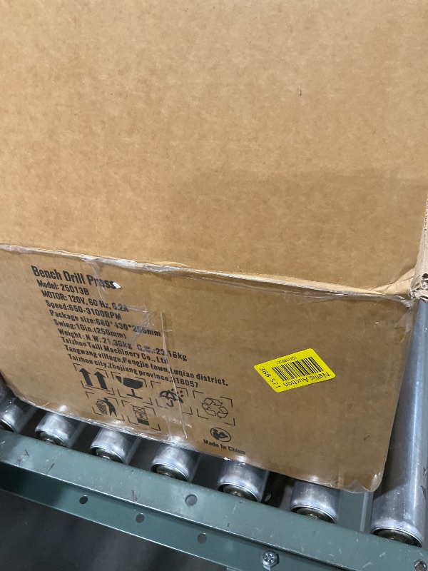 Photo 1 of **MISSING BLACK PIECE PART**VEVOR 10 in Benchtop Drill Press, 6.2A Induction Motor, Tabletop Drilling Machine with 610/940 / 1500/2150 / 2800 RPM Adjustable Speed, 0-45° Tilting Worktable, LED Work Light, for Wood Metal