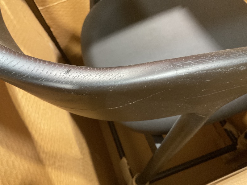 View 5 of **CHAIR BACK IS CRACKING**Armen Living Apache Modern Black Oak Wood and Faux Leather 26" Seat Height Bar Stool for Kitchen Island Counter