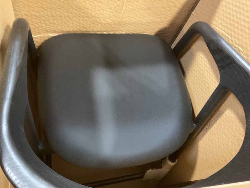 View 3 of **CHAIR BACK IS CRACKING**Armen Living Apache Modern Black Oak Wood and Faux Leather 26" Seat Height Bar Stool for Kitchen Island Counter