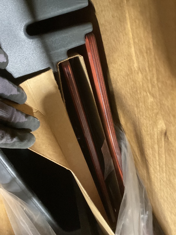 Photo 1 of **DIRT. SCRAPES**AutoExec Reach Desk Back Seat Left Side Car Desk for Your Vehicle Workstation and Mobile Office, Mahogany, with Phone Vent Clip