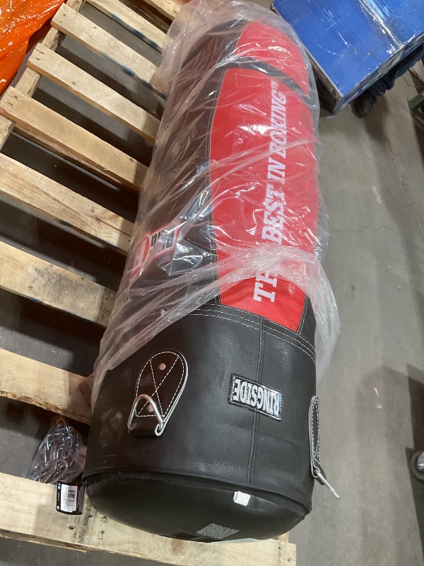 Photo 1 of **DIRT FROM TRANSPORT **Ringside Large Leather Heavy Bag, Punching Bag for Boxing Training and Workout, 100 lbs, Includes Heavy Bag Chain and Swivel