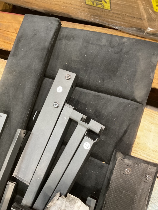 Photo 1 of **SELLING FOR PARTS. DENT. DIRT. SCRATCH**Novilla King Bed Frame with Piano Keys Headboard and Footboard, Metal Platform Bed Frames King Size, No Box Spring Needed, Easy Assembly, Steel Slats Support, Velvet Black