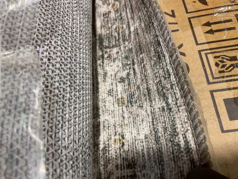 Photo 1 of **DIRT FROM TRANSPORT **Loloi Amber Lewis Josie Collection JOS-05 Dove/Gold 6'-0" x 9'-0", .13" Pile Height, Low Profile, Machine Washable, Area Rug