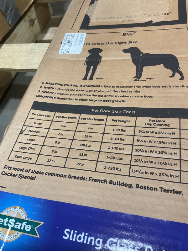 Photo 1 of **MISSING HARDWARE**PetSafe Sliding Glass Pet Door - No-Cut DIY Install Doggy Door for Renters - Aluminum Frame - Adjustable Height 75 7/8" to 80 11/16" - Ideal for Medium Dogs Up to 40 lb - Bronze