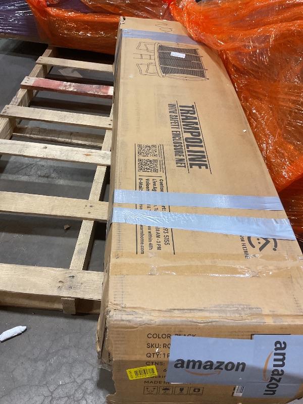 Photo 1 of **SCRAPES FROM TRANSPORT **Trampoline Outdoor 14FT with Safety Enclosure Net and Ladder, ASTM Approved Recreational Trampoline for Kids and Adults, Rust-Resistant Frame