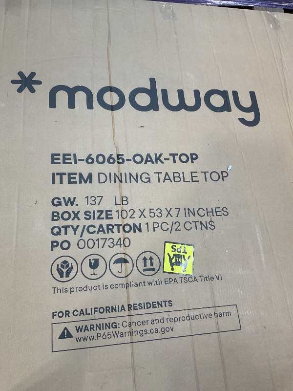 Photo 1 of **TABLETOP ONLY. MISSING LEGS/BASE PIECES**Modway EEI-6065-OAK-SET Senja 95" Oval Dining Table, Oak