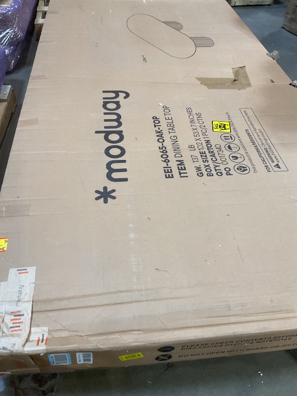 Photo 1 of **TABLETOP ONLY. MISSING LEGS/BASE PIECES**Modway EEI-6065-OAK-SET Senja 95" Oval Dining Table, Oak