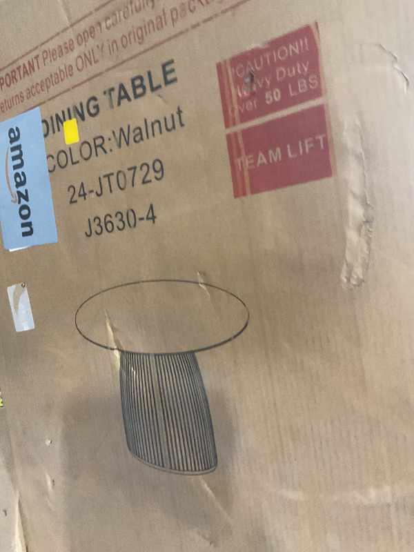 Photo 1 of **SELLING FOR PARTS AS PARTIAL SET. ONE BOX OF TWO. BASE ONLY**Walnut dining table 