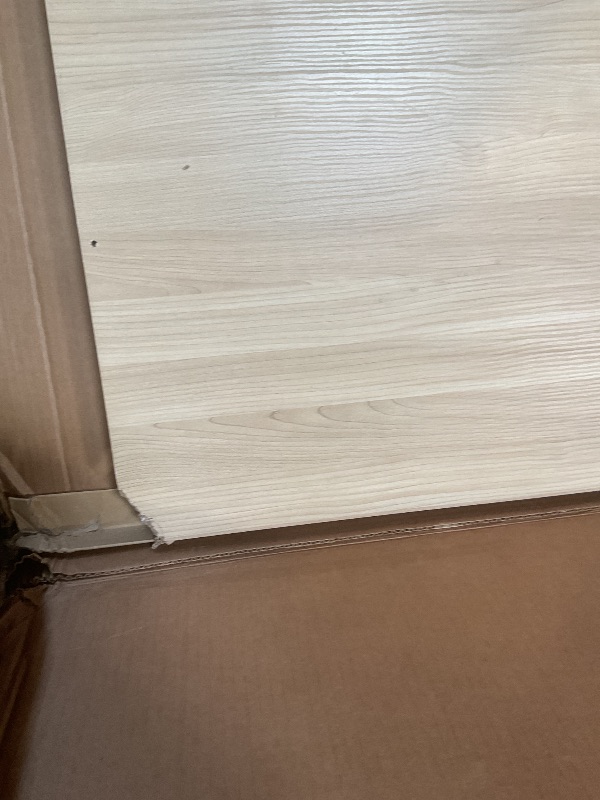 Photo 1 of **CORNER DAMAGE**Signature Design by Ashley Cabinella Rustic Panel Headboard for Bedroom, Legs with Adjustable Height Options, Full, 56" Wide x 80" Deep x 45" High, Light Brown Finish, (Headboard Only)