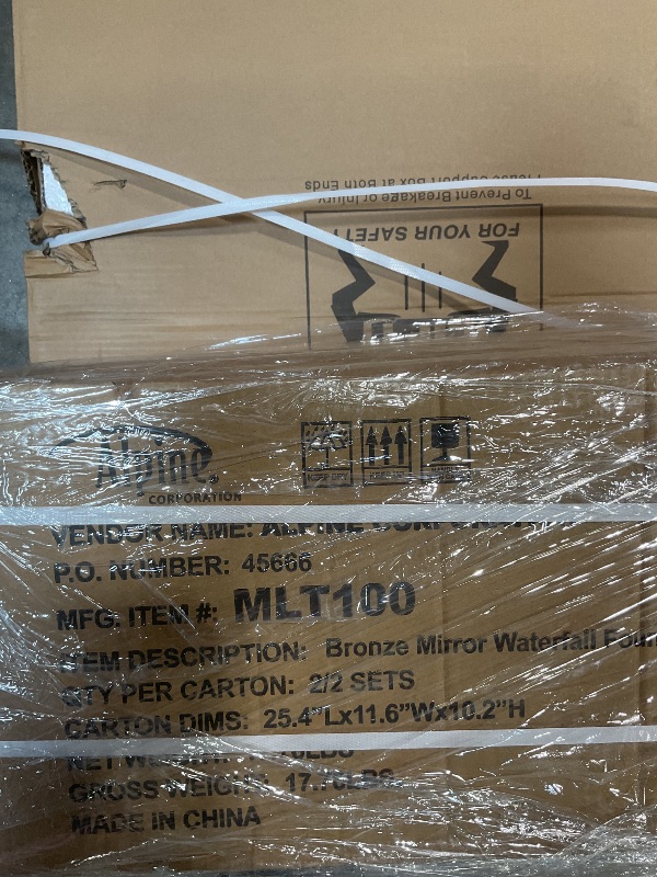 Photo 1 of ** 2 BOXES**Alpine Corporation 72" Tall Indoor/Outdoor Mirror Waterfall Floor Fountain, LED Lights & River Stones, Elegant Bronze Finish for Home, Office, Patio & Entryway Decor