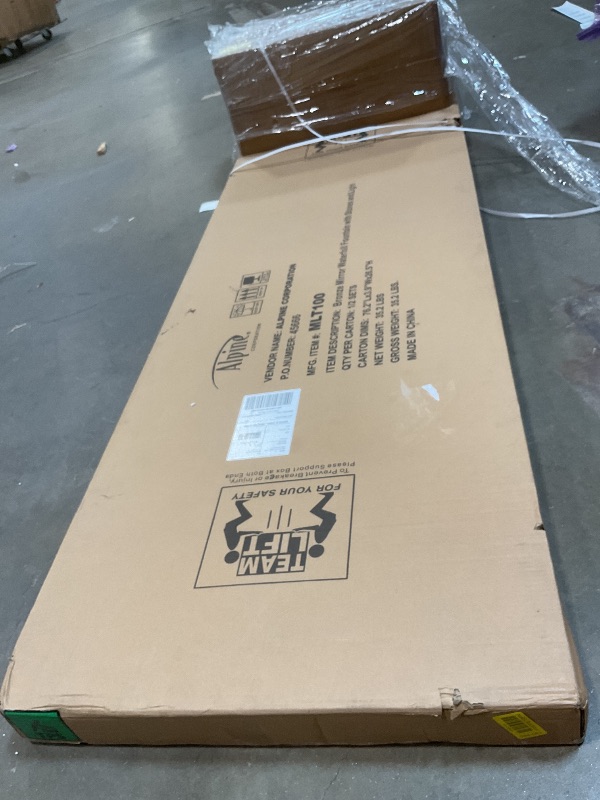 Photo 1 of ** 2 BOXES**Alpine Corporation 72" Tall Indoor/Outdoor Mirror Waterfall Floor Fountain, LED Lights & River Stones, Elegant Bronze Finish for Home, Office, Patio & Entryway Decor